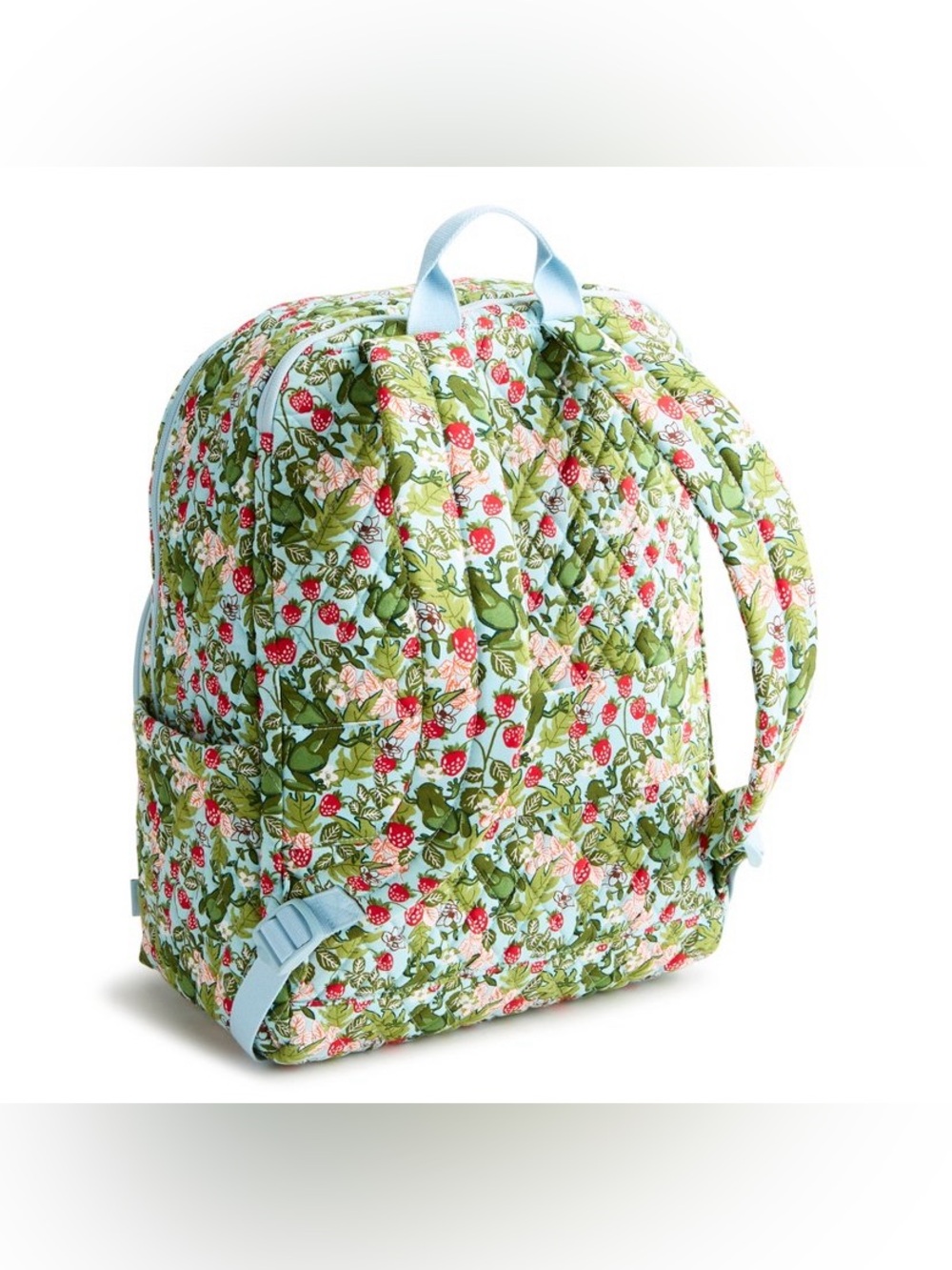 Vera Bradley Essential Large Backpack in Frogberry Garden Blue NWT - Picture 2 of 6